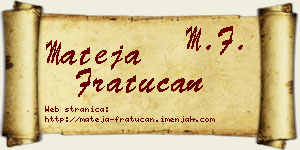 Mateja Fratucan vizit kartica